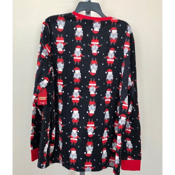 JAMMIES FOR YOUR FAMILIES SIZE L MEN'S 2 PIECES SLEEP SET SANTA GRAPHIC BLACK 94 - Picture 7 of 12